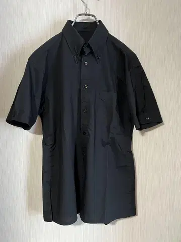 빈티지] 제조사 불명 블랙 숏 슬리브 셔츠