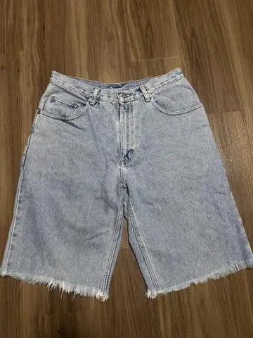 지유 데님 하프 팬츠