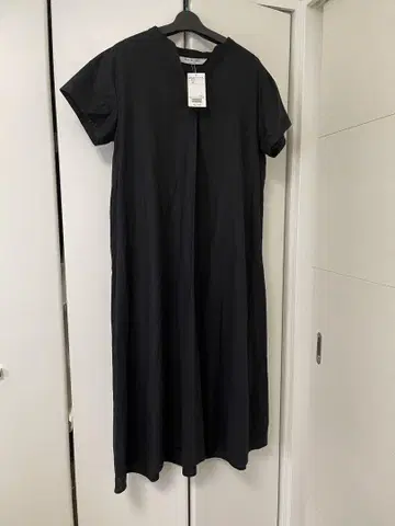 BEAMS 여름, 면 린넨 블랙 롱 원피스 새상품