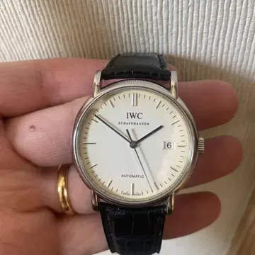 아이더블유씨 포르티노 남성용 38mm 화이트 다이얼 오토매틱