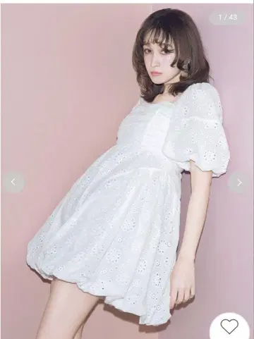 퍼프 슬리브 벌룬 미니 원피스