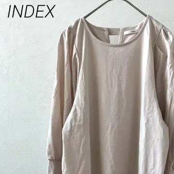 INDEX 블라우스 크루넥 7부 소매 볼륨 소매 심플 예쁜