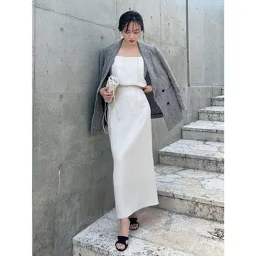 anuans 백 새틴 타이트 스커트