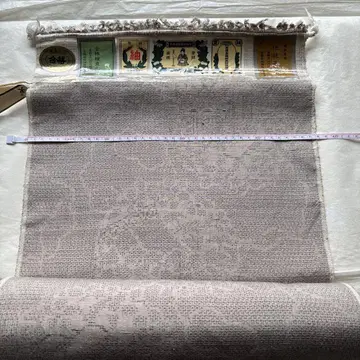 옅은 보라색 실크 기모노 옷감 약 1.5m x 0.4m