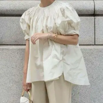 Machatt 이탈리안 턱 메모리 블라우스