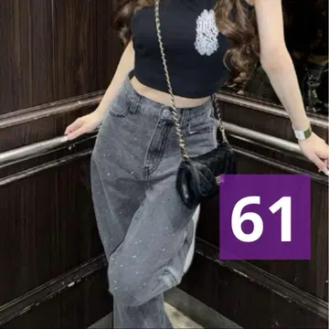 아베일 SUREVE shoko 콜라보 데님 큐빅 팬츠 w61
