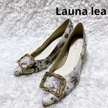 Launa lea 라우나 레아 골드 버클 꽃무늬 펌프스