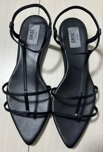 GRISE 블랙 스트랩 샌들 LL사이즈