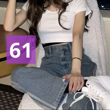 아베일 SUREVE shoko 데님 큐빅 팬츠 블루 w61