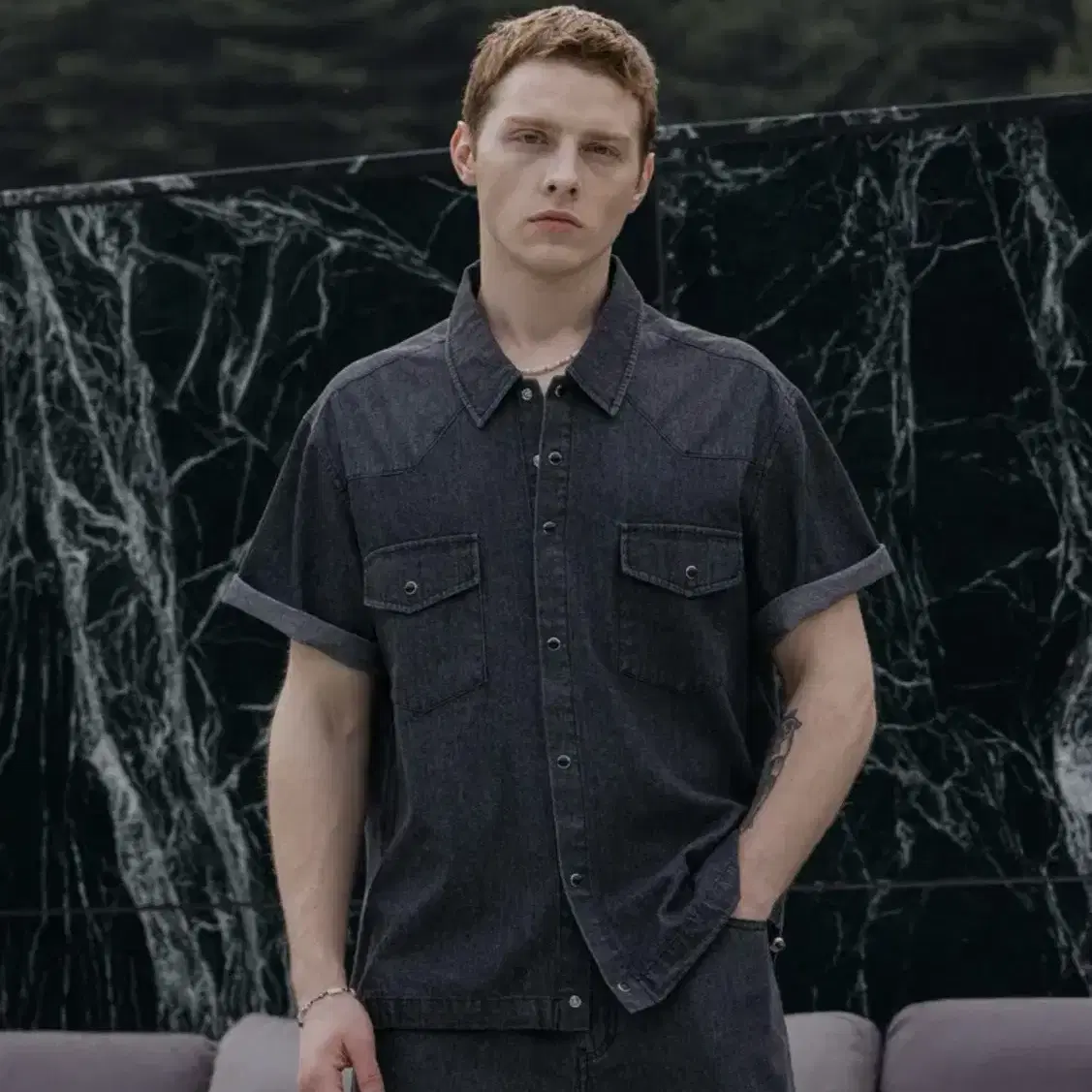 【DIMITRI BLACK】 Bio Western Cotton Shirt Shirt - 디미트리블랙 (DIMITRIBLACK)