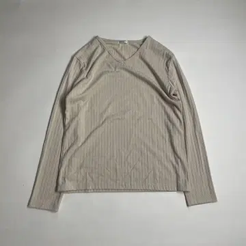 V넥 긴 소매 티셔츠