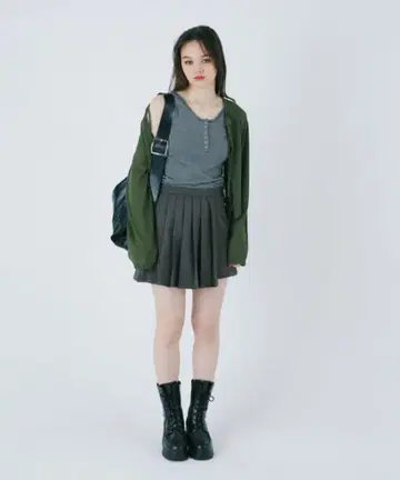 TINA:JOJUN 플리츠 미니 스커트 치마바지