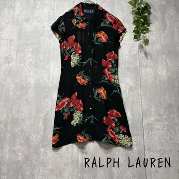 RALPH LAUREN 꽃무늬 숏 슬리브 롱 블라우스
