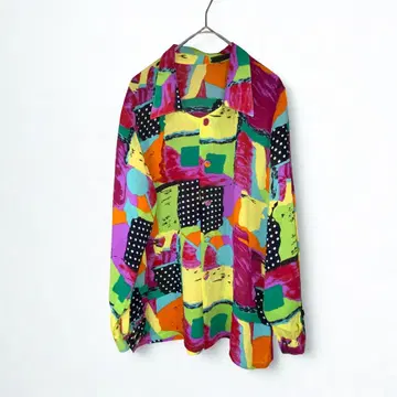 화려한 다색 추상 디자인 M 사이즈 셔츠 Unisex