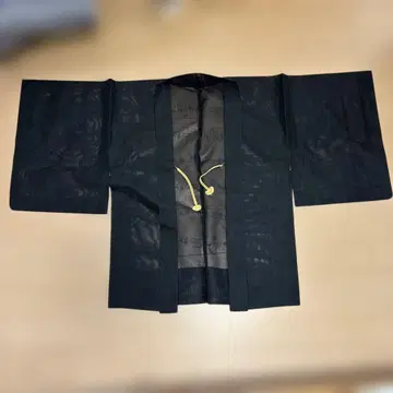 검은색 겉옷 노랑색 끈 포함 여름 아이템 비침 기장 약 71cm