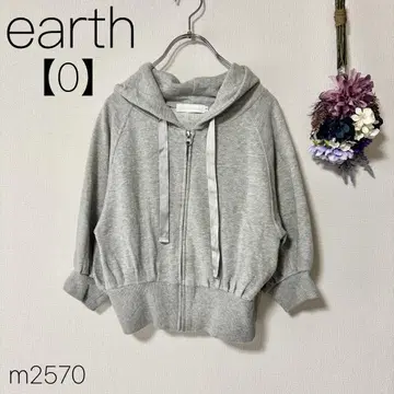 어스 뮤직 앤 이콜로지 숏 기장 후드티 7부 기장 면 혼방 0 XS