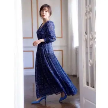 CELFORD 페이즐리 패널 원피스 BLU 36