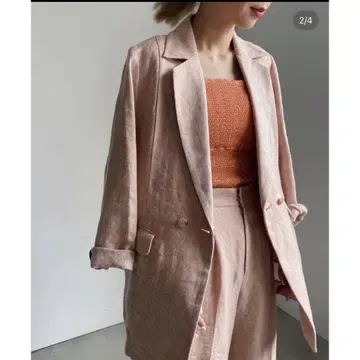 RUSTIC LINEN JACKET 핑크 M 사이즈