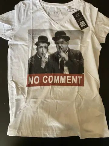 프랑스 직수입, 미사용 새상품! NO COMMENT V넥 티셔츠 화이트