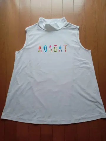 ADABAT 화이트 하이넥 슬리브리스 셔츠