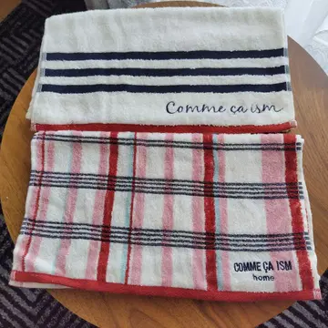 Comme ca ism 타월 스트라이프 체크