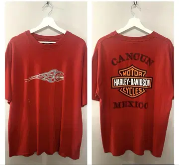 빈티지 HARLEY-DAVIDSON 티셔츠 양면 레드 XL