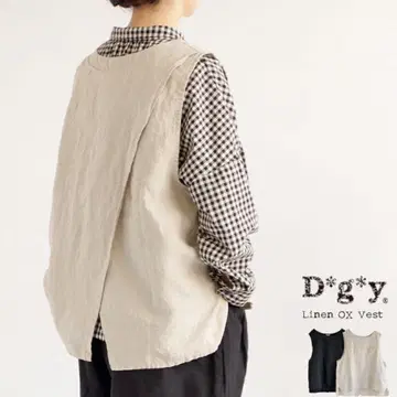 D*g*y 린넨 100% 옥스 뒷면 슬릿 베스트 봄/여름/가을/겨울
