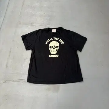 EVISU 프린트 44 스컬 해골 반팔 티셔츠 티셔츠 남성용