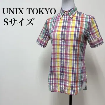 컬러풀 체크 무늬 반팔 셔츠