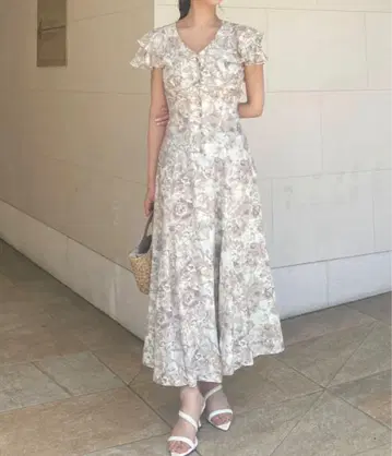 rienda 더블 플레어 슬리브 원피스 M 사이즈