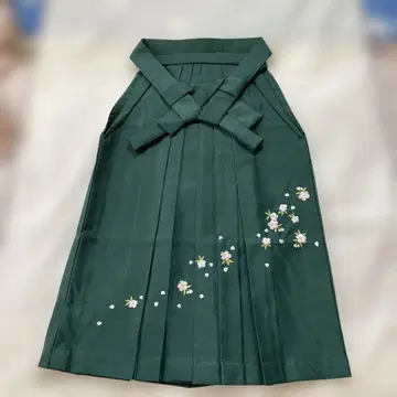 다크 그린 하카마 꽃무늬 자수