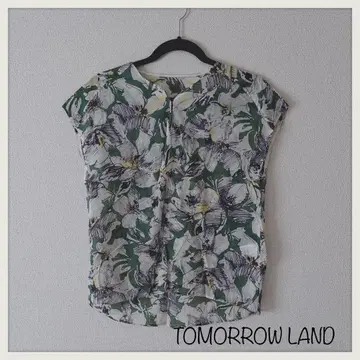 TOMORROW LAND 플라워 프린트 슬리브리스 셔츠