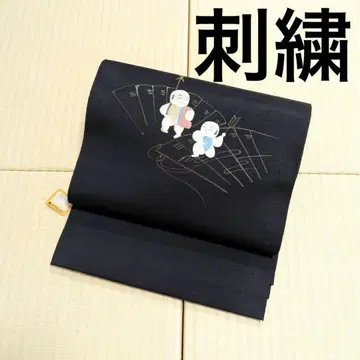 미쓰코시 자수 도지 화학 섬유 나고야 오비(약 24cm)