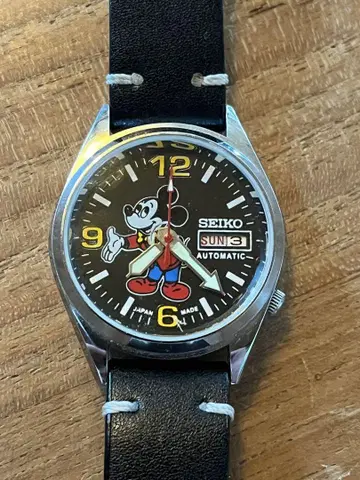 SEIKO 빈티지 손목시계 미키마우스 80년대 작동품 스켈레톤