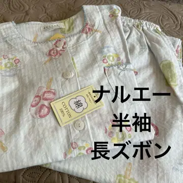 (미사용 새상품) 나루에 파자마 아이스 패턴 반팔 롱 바지