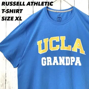 러셀 애슬레틱 UCLA 칼리지 프린트 티셔츠 XL 블루 미국 빈티지 의류