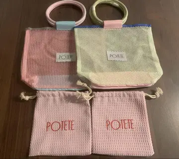 POTETE 쇼핑백 핑크 민트 복조리 세트