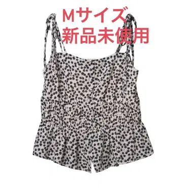 헤르리프토 체리 패턴 스트랩 톱 M