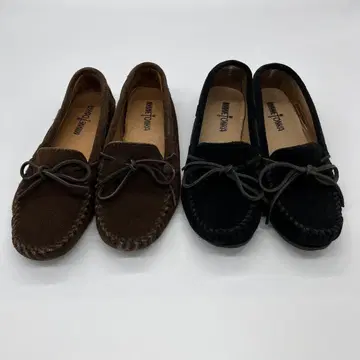 미네통카 모카신 신발 브라운 블랙 2켤레 세트 24cm