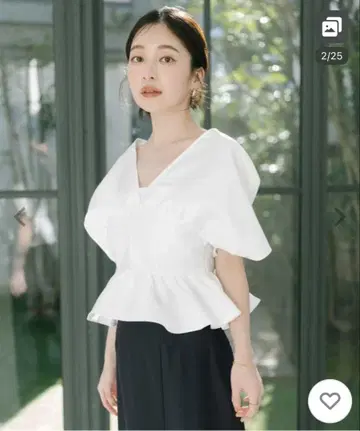 블라우스 셔츠 딥 V 넥 크롭 프릴 탑 여성용