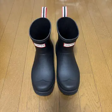 헌터 블랙 숏 레인부츠