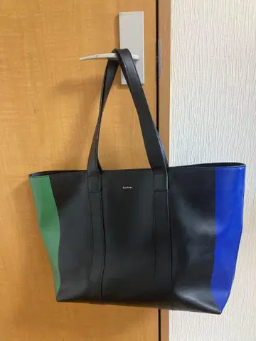 천연 가죽 폴스미스 토트백 블랙/그린/블루