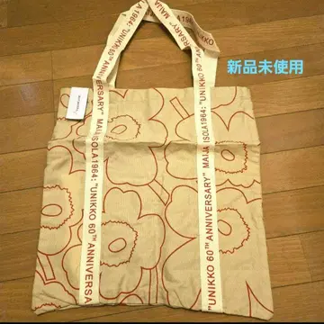 택 포함 새상품 marimekko 토트백 60주년 레드 마리메꼬