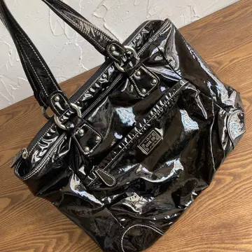 ANNA SUI 안나수이 에나멜 토트 백 블랙 A4 가능 대용량