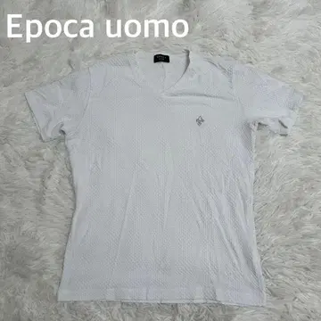 EPOCA UOMO 에포카 우모 V넥 반팔 티셔츠 남성용 화이트