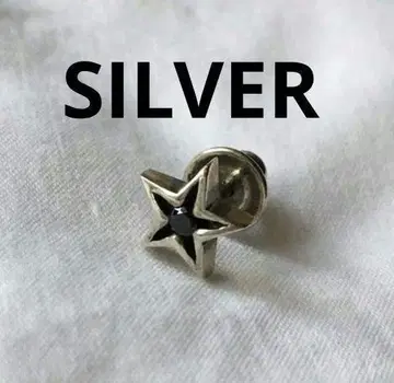 빈티지 스타 실버 귀걸이 SILVER 블랙 스피넬 한쪽 귀용