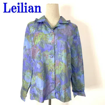 Leilian 레리안 긴팔 셔츠 블루 폴리에스테르 13 C2382