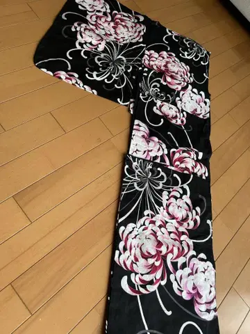 꽃무늬 유카타 블랙/핑크/화이트