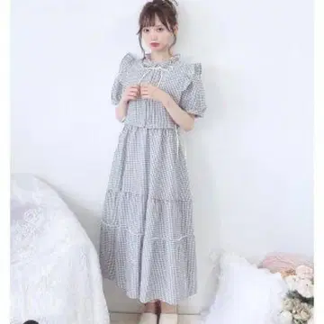 evelyn 프릴 뷔스티에 깅엄 OP