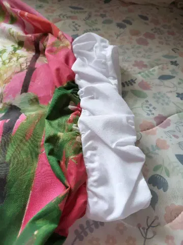 꽃무늬 반팔 셔츠 화이트 프릴